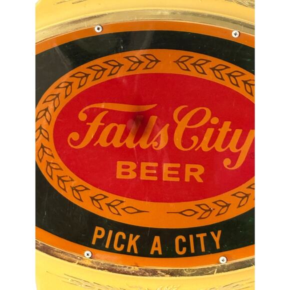 Vintage 1981 Falls City Beer Lighted Sign Oval Wall Bar Decor Pick A City - Picture 5 of 16